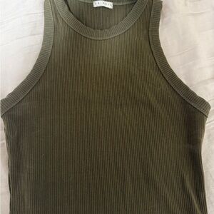 Briavia Olive Green Thick Body Shaping Ribbed Tank Top